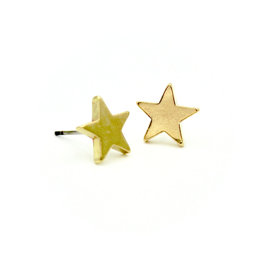 Star Earrings - Brass