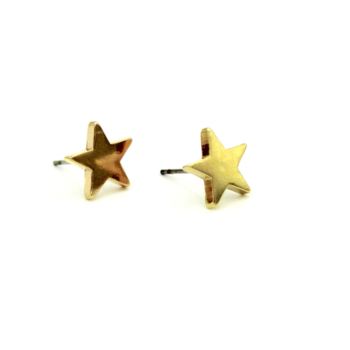 Star Earrings - Brass