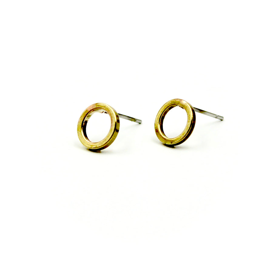 Open Circle Earrings - Brass