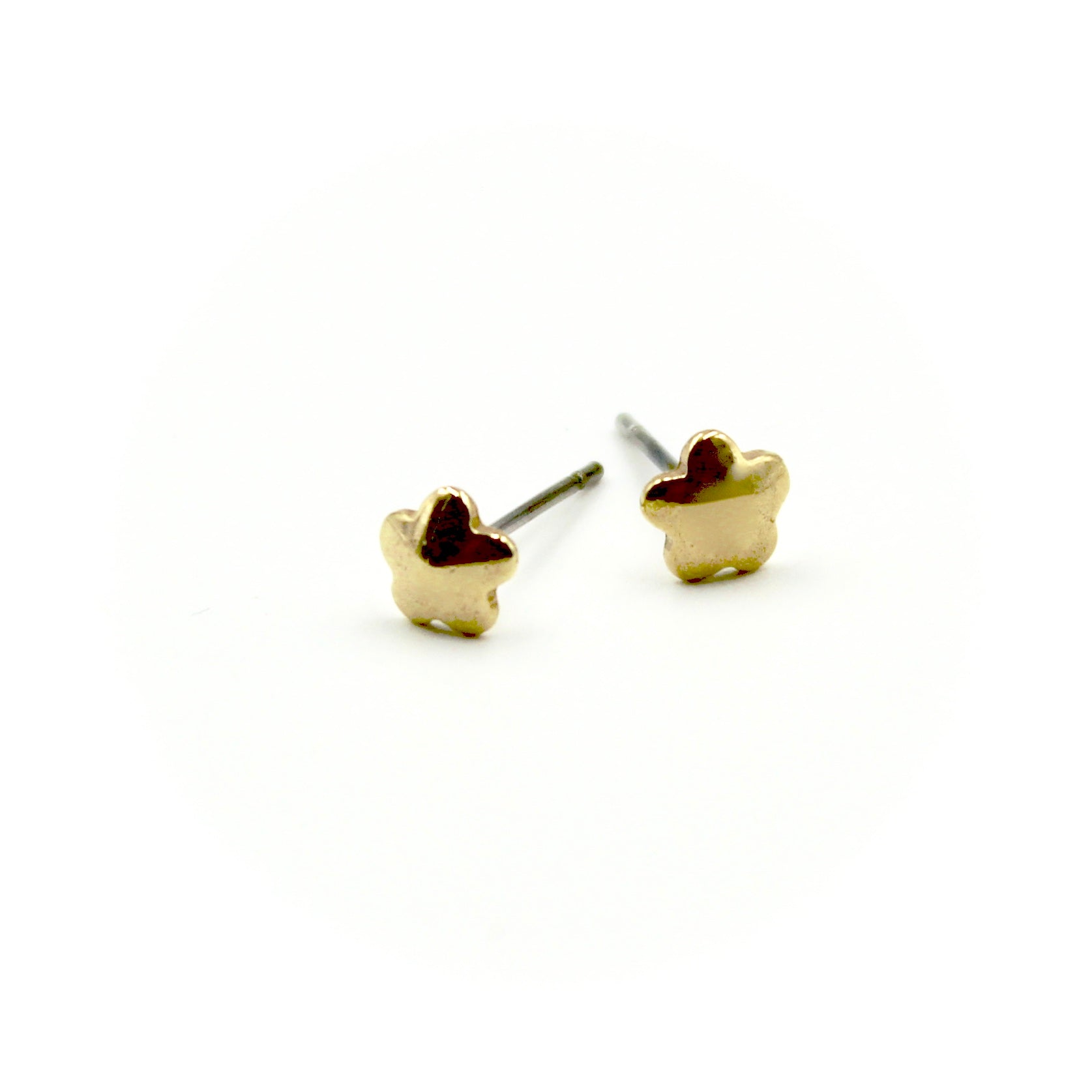 Flower Earrings - Brass