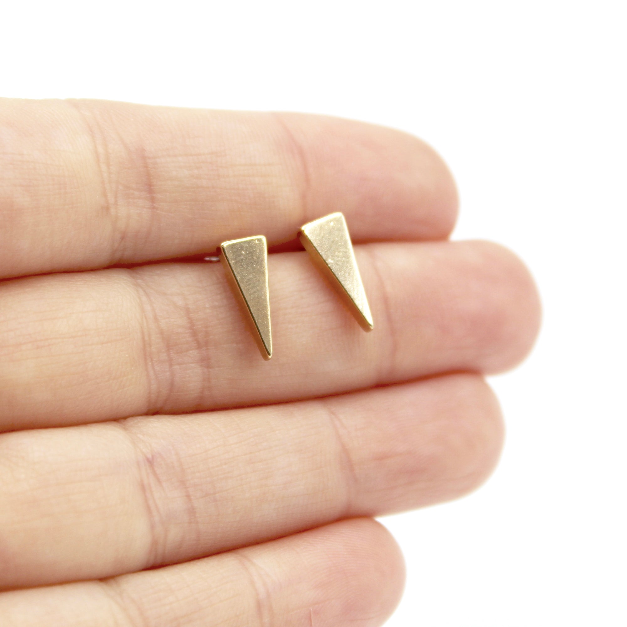 Long Spike Earrings - Brass