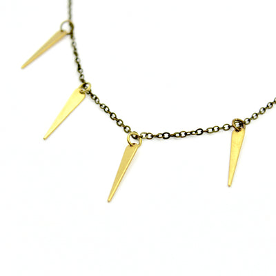 Sprinkle Necklace - Brass Spike