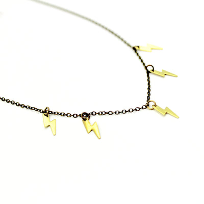 Sprinkle Necklace - Brass Lightning Bolt