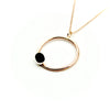 Onyx & Rose Gold-Filled Circle Necklace