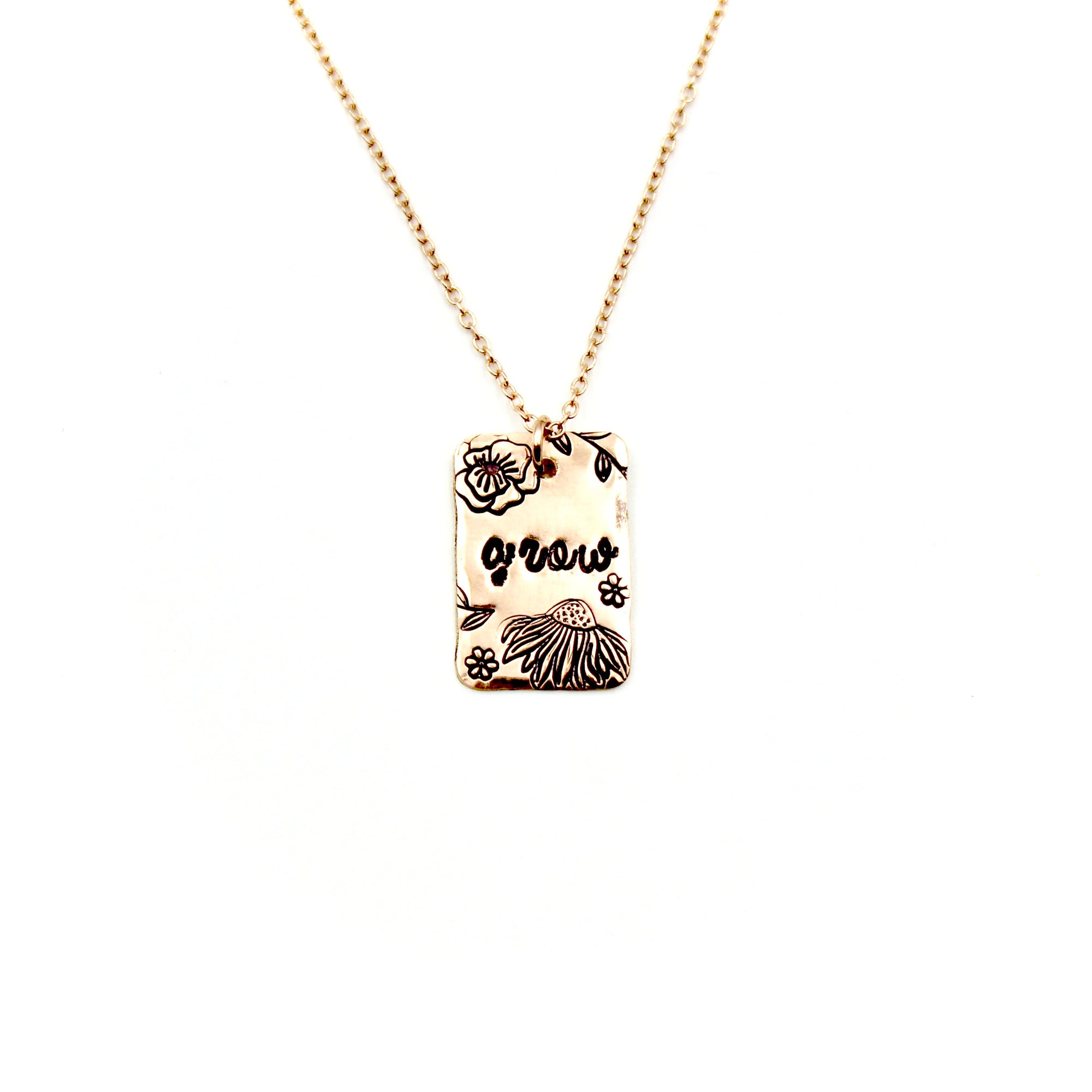 Grow Rectangle Rose Gold-Filled Necklace