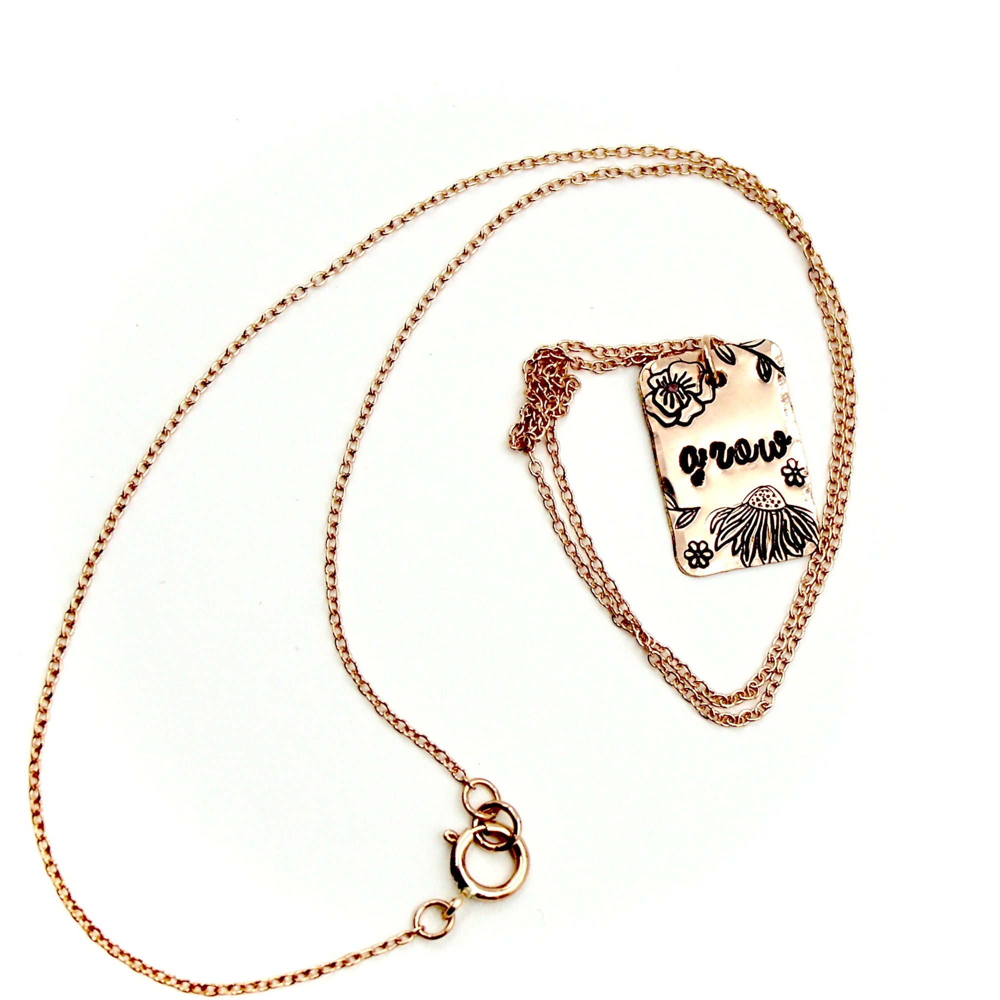 Grow Rectangle Rose Gold-Filled Necklace