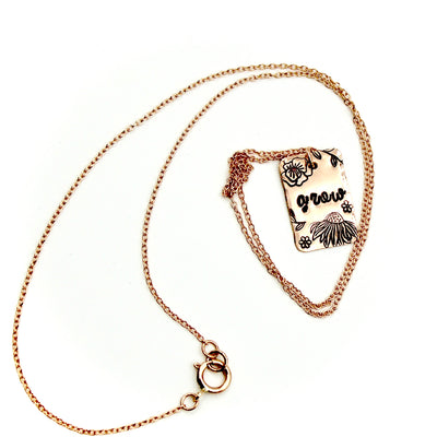 Grow Rectangle Rose Gold-Filled Necklace