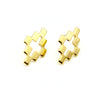 Checkered Geo Earrings - Brass
