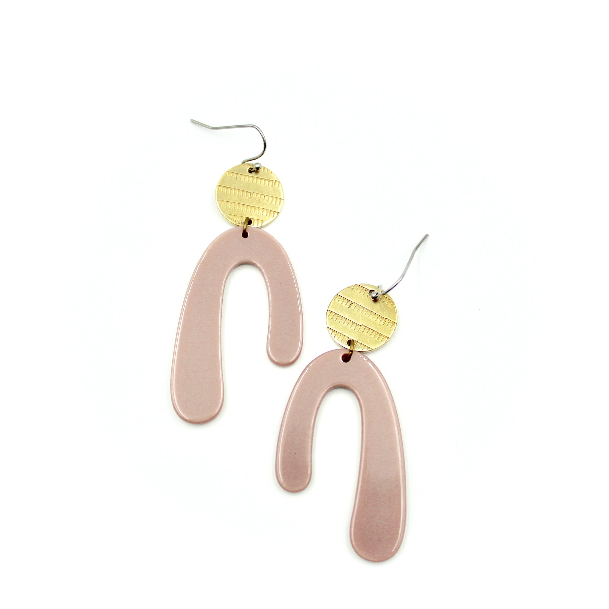 Mauve Abstract Earrings