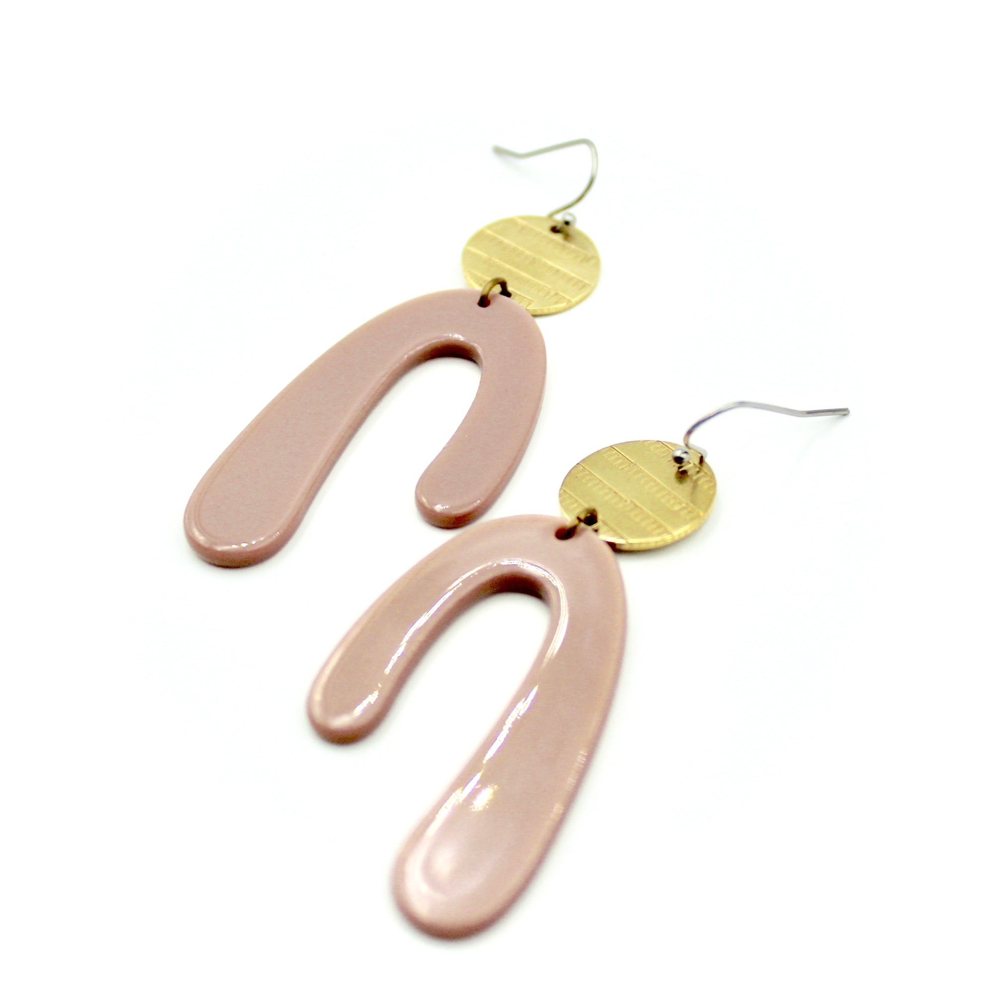 Mauve Abstract Earrings