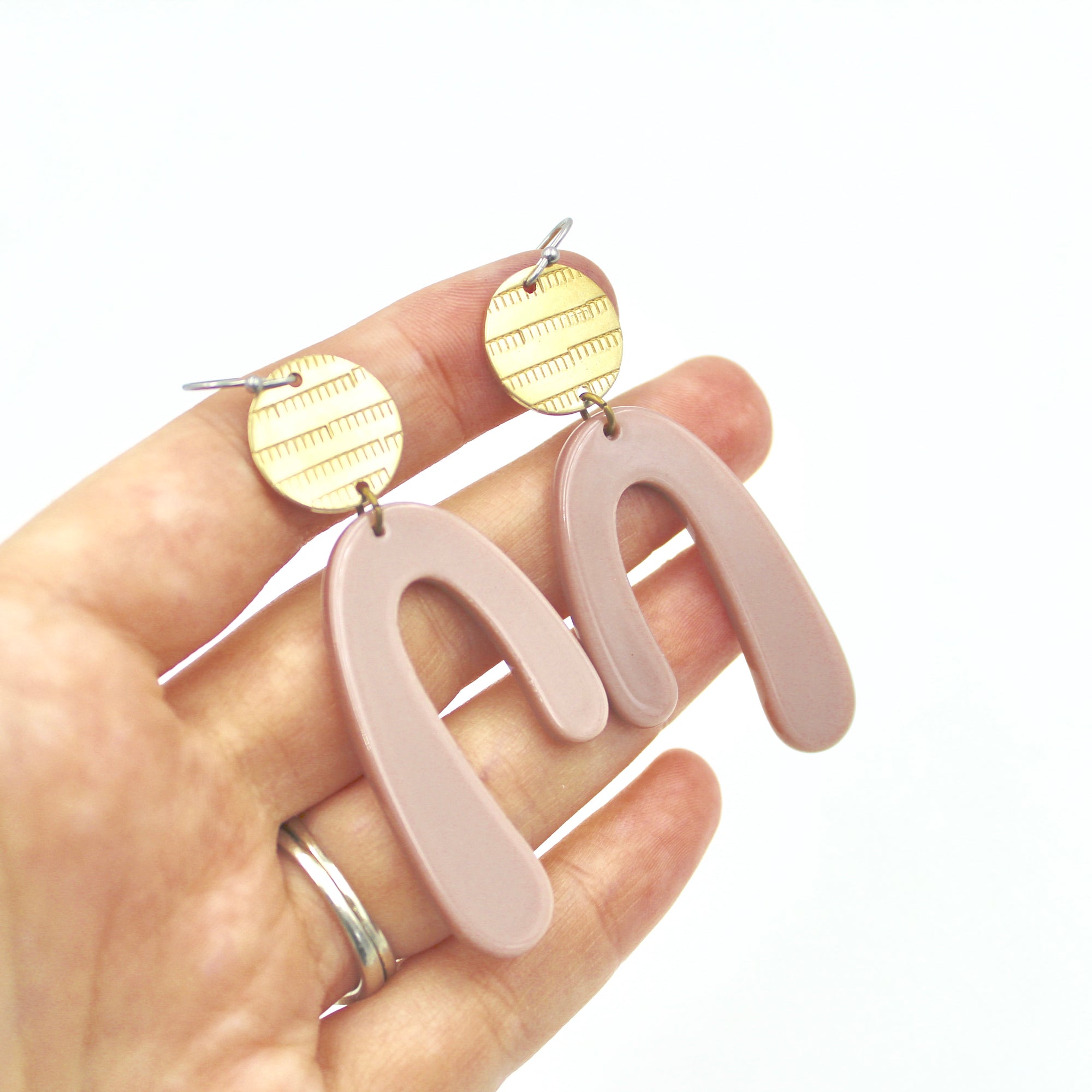Mauve Abstract Earrings