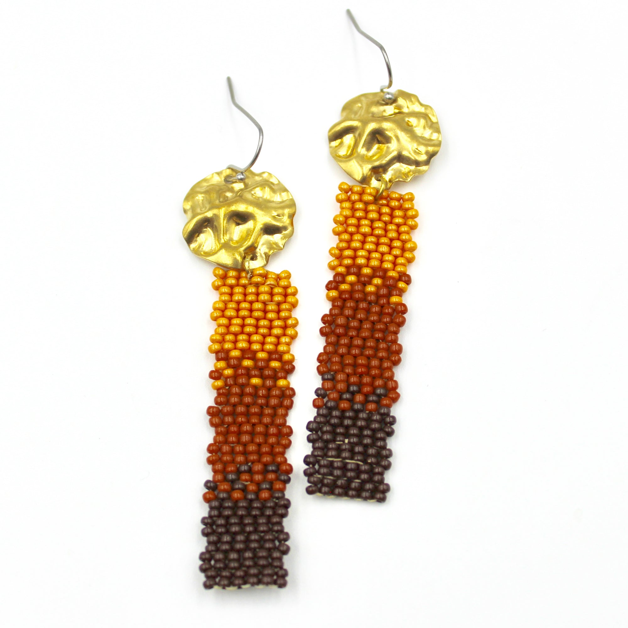 Callie Earrings - Woven Seed Beads