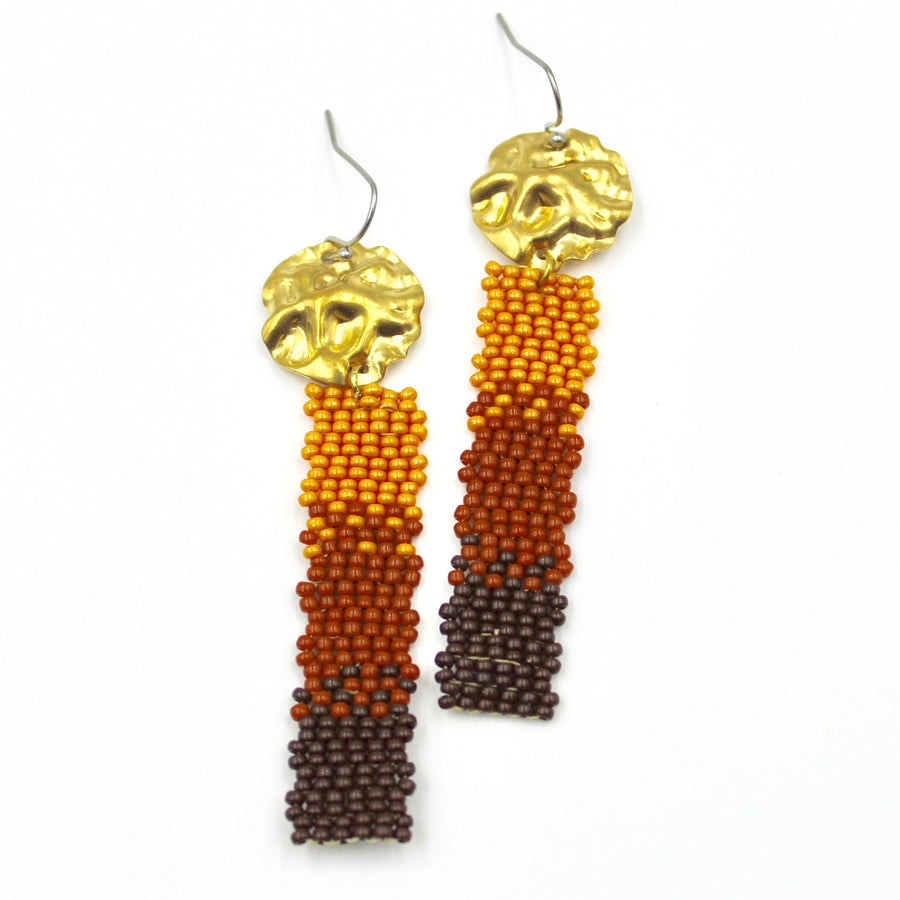 Callie Earrings - Woven Seed Beads