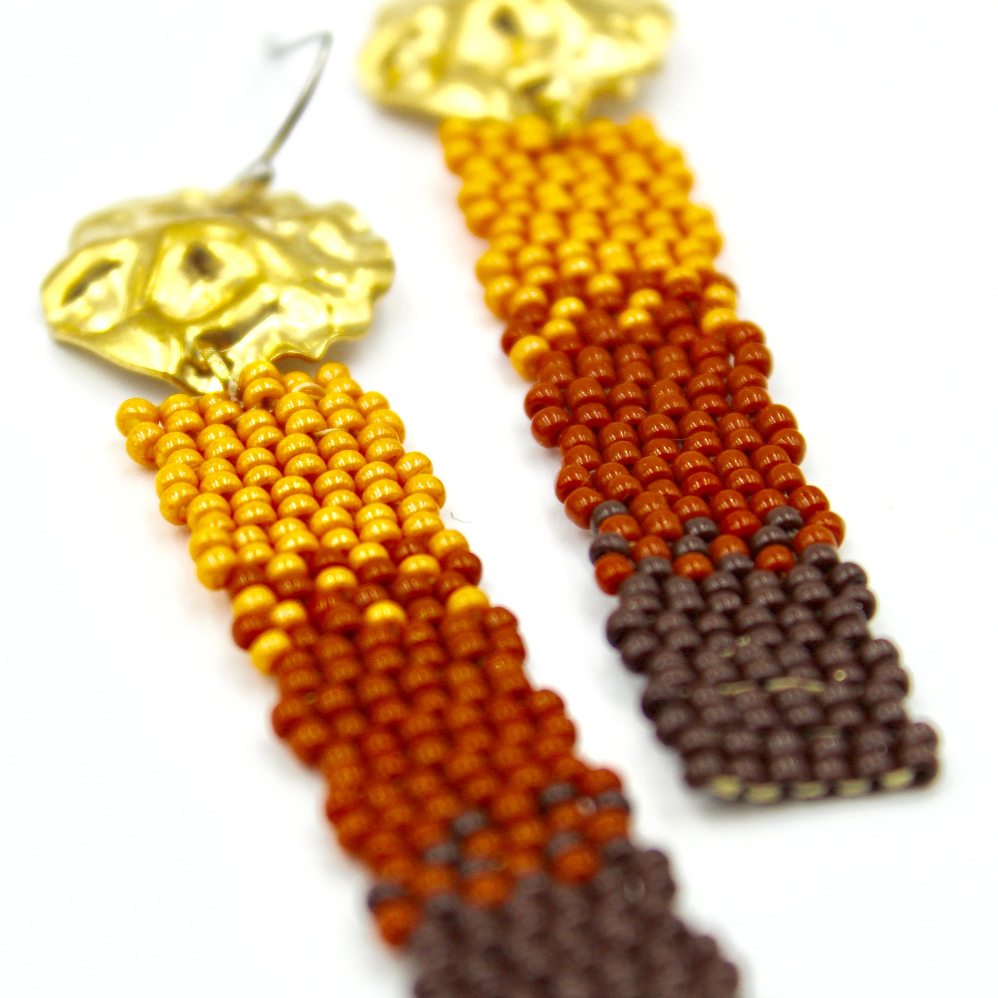 Callie Earrings - Woven Seed Beads