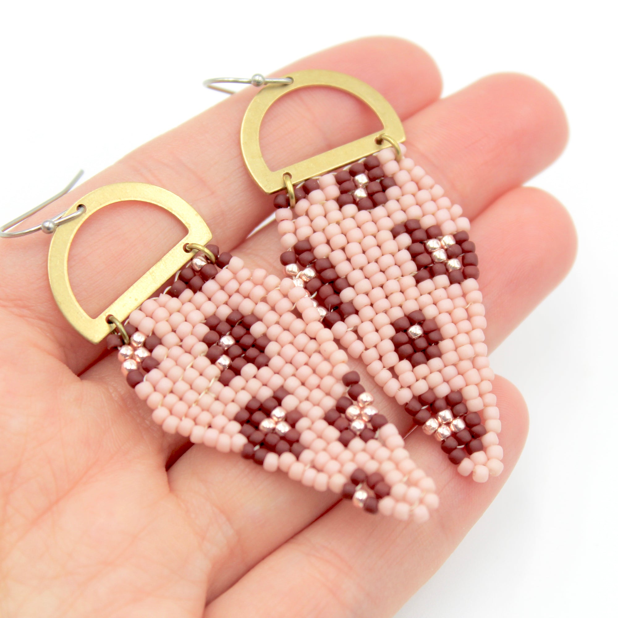 Hannah Earrings - Woven Seed Beads