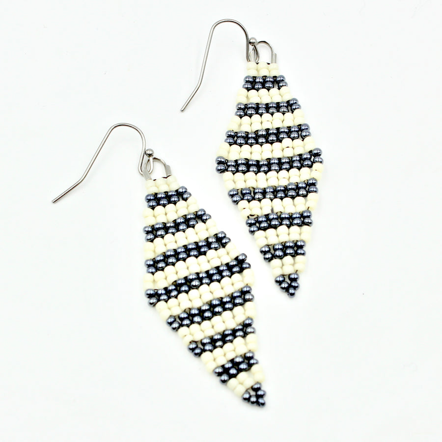 Genny Earrings - Woven Seed Beads
