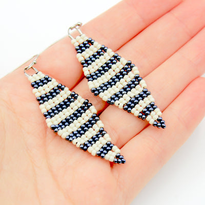 Genny Earrings - Woven Seed Beads