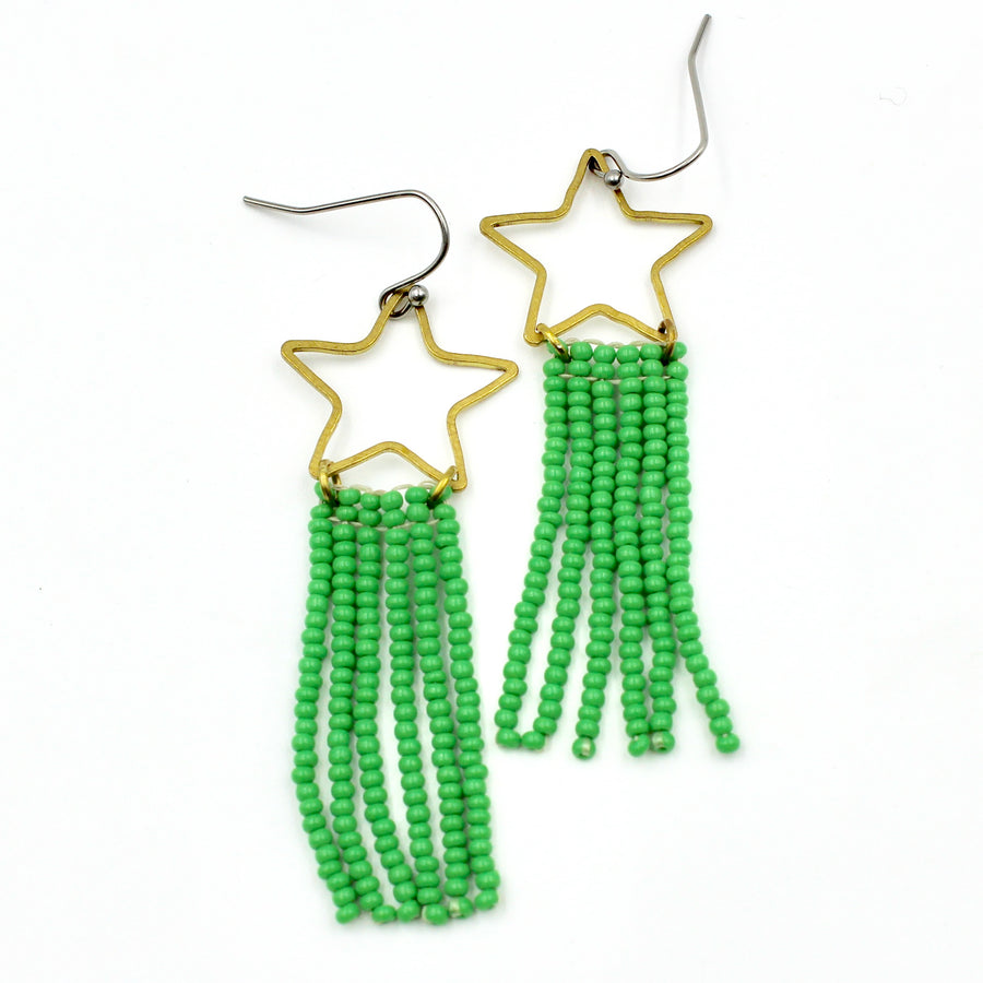 Nellie Earrings - Woven Seed Beads
