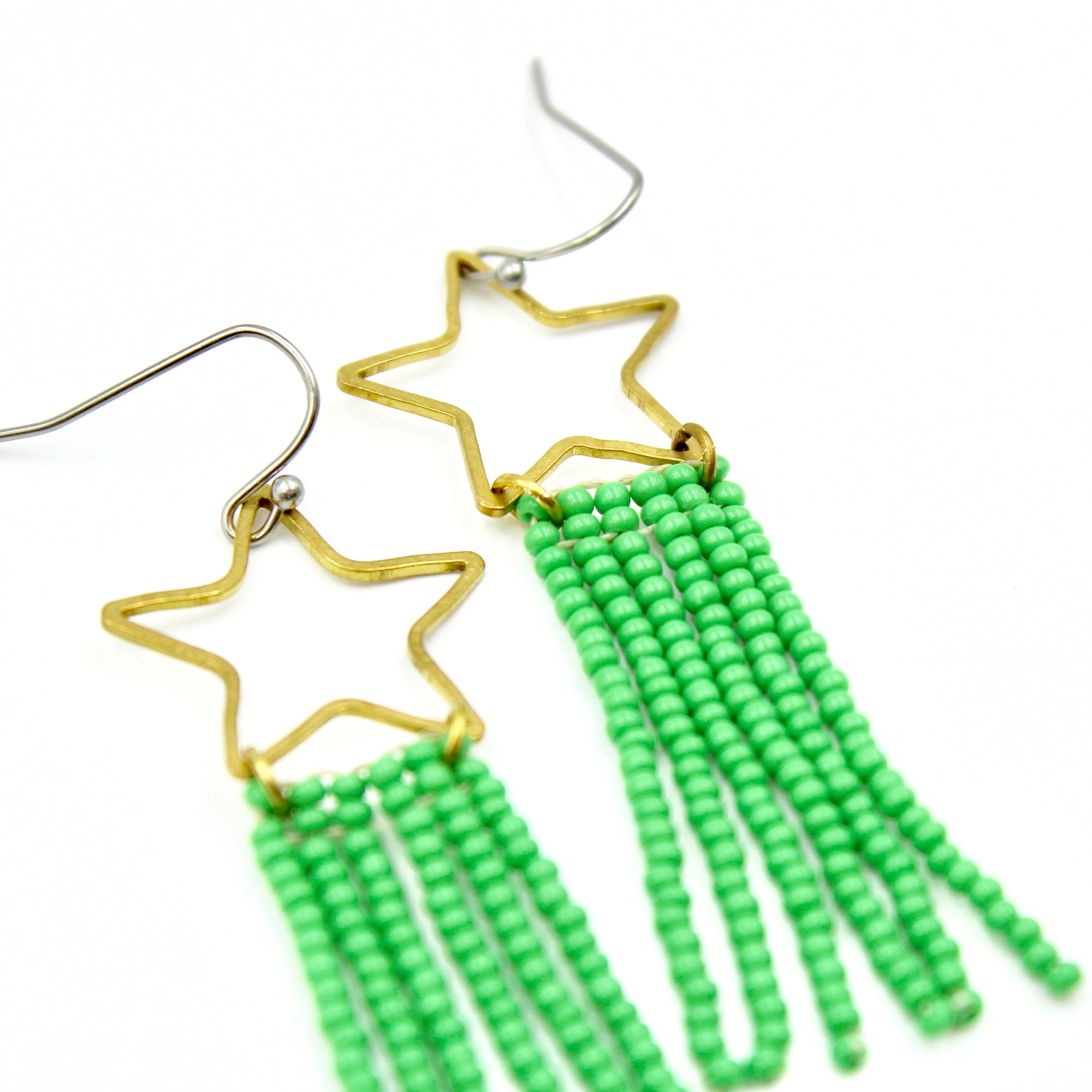 Nellie Earrings - Woven Seed Beads