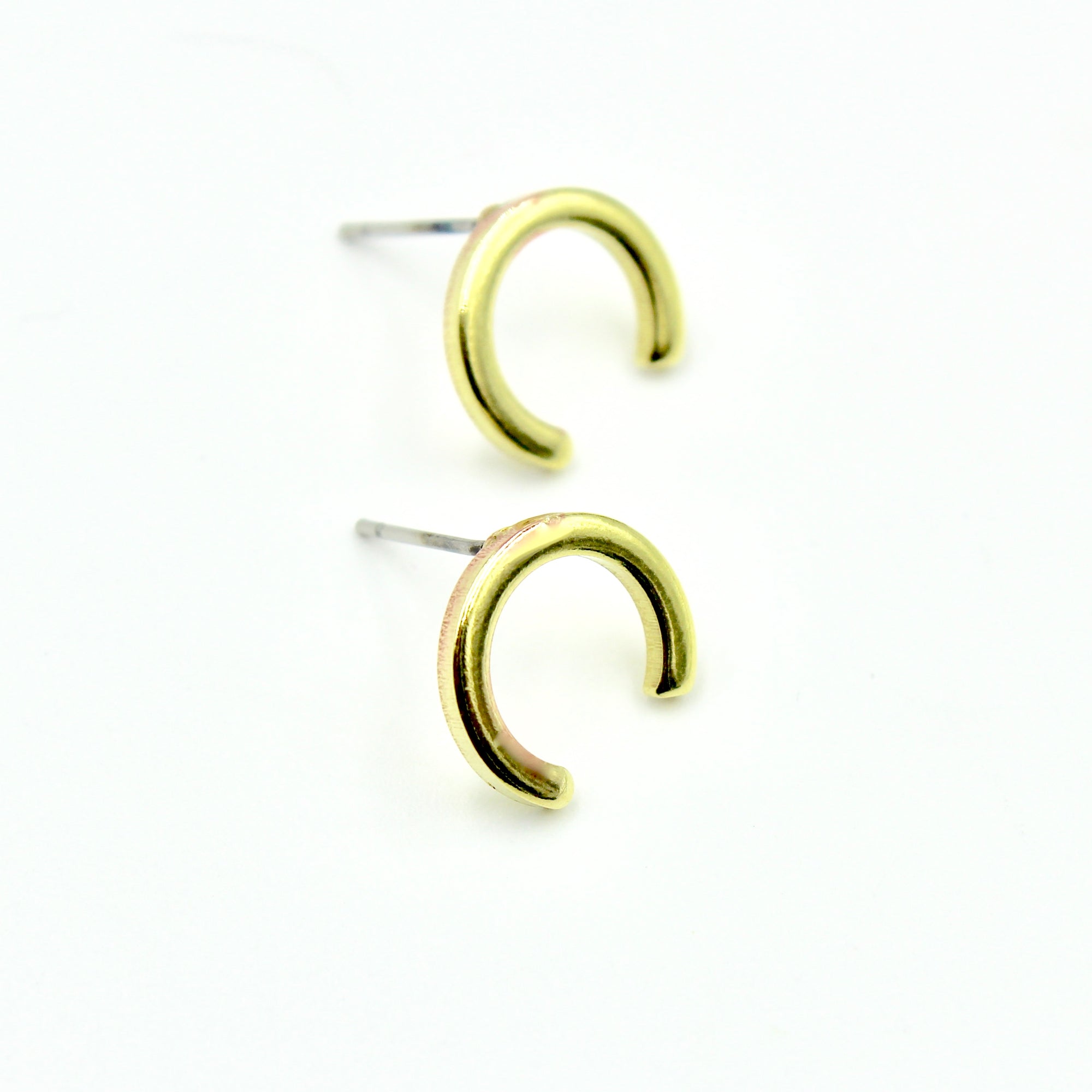 Horn Earrings - Brass