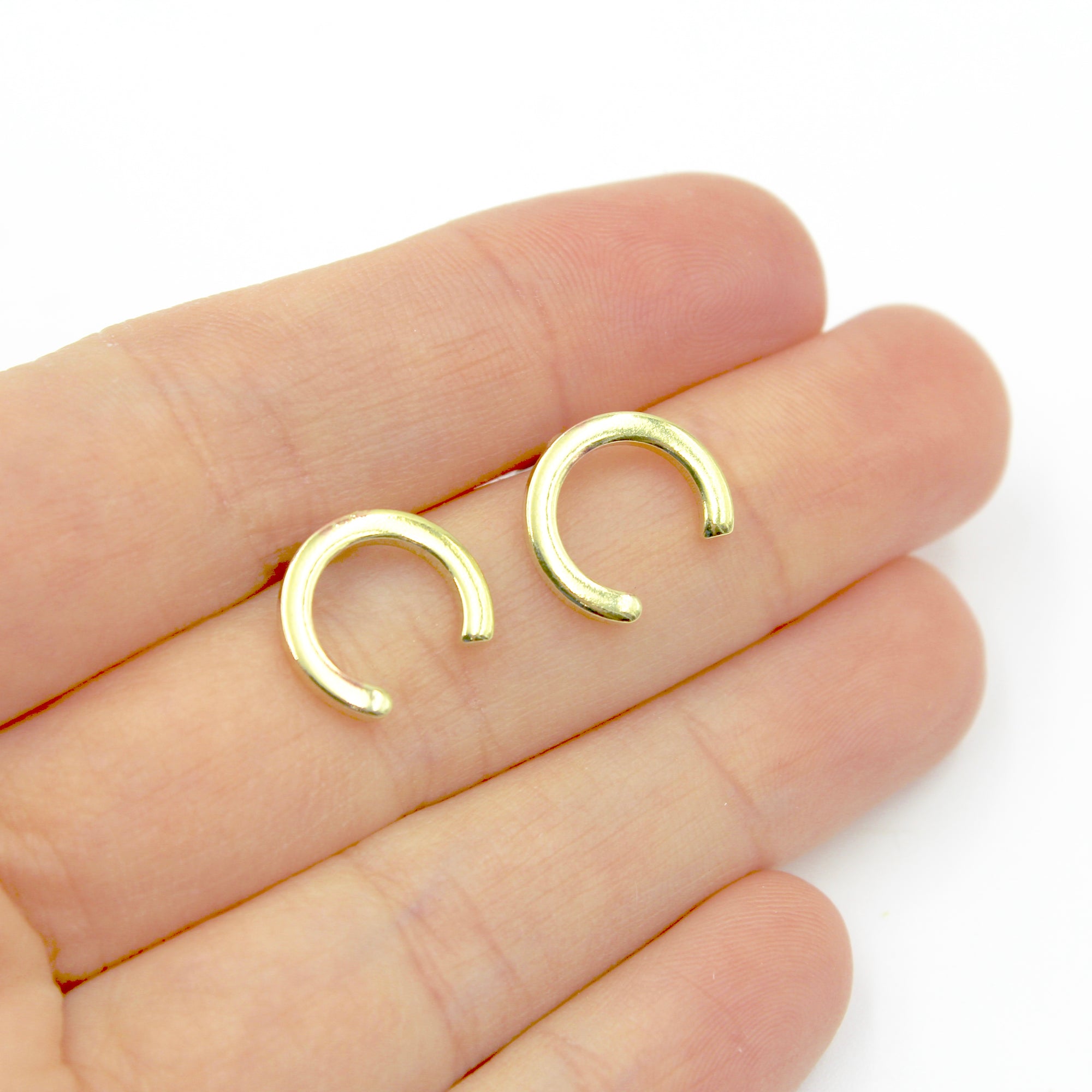 Horn Earrings - Brass
