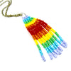 Rainbow Stripes Necklace - Woven Seed Beads