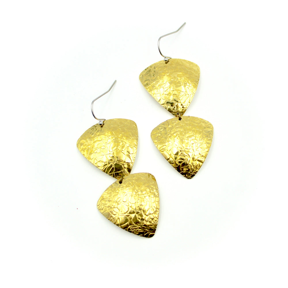 Textured Triangle Drop Earrings