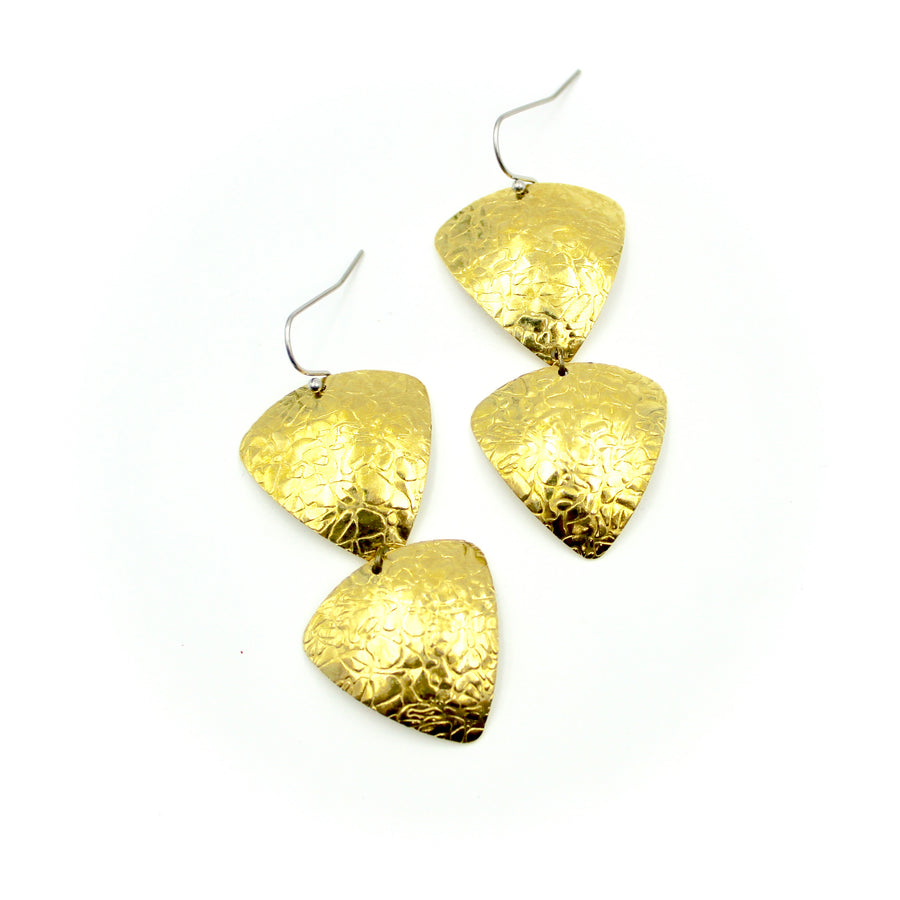 Textured Triangle Drop Earrings