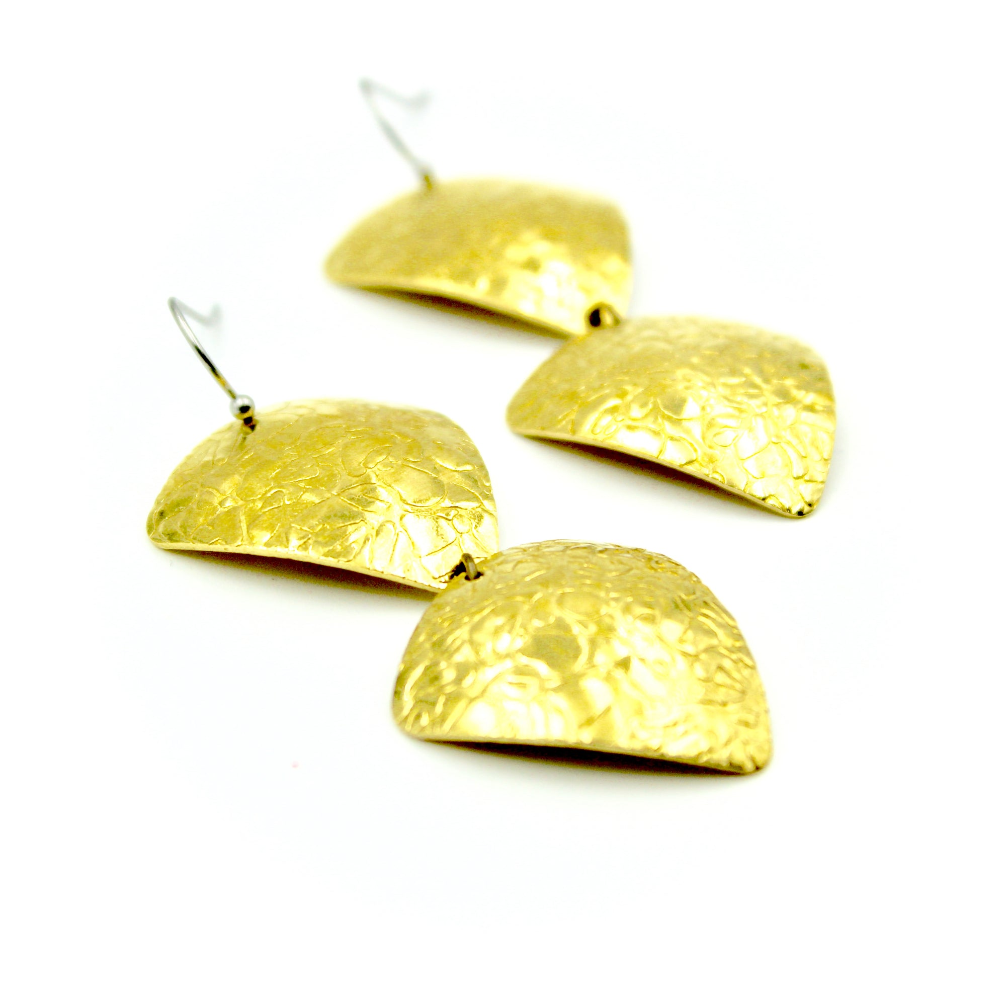 Textured Triangle Drop Earrings