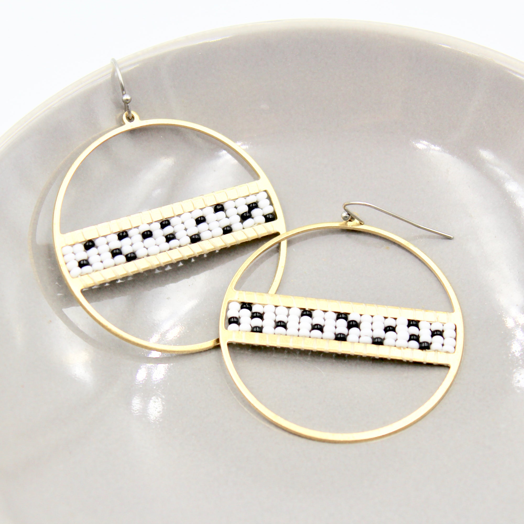 Aubrey Earrings - Woven Seed Beads