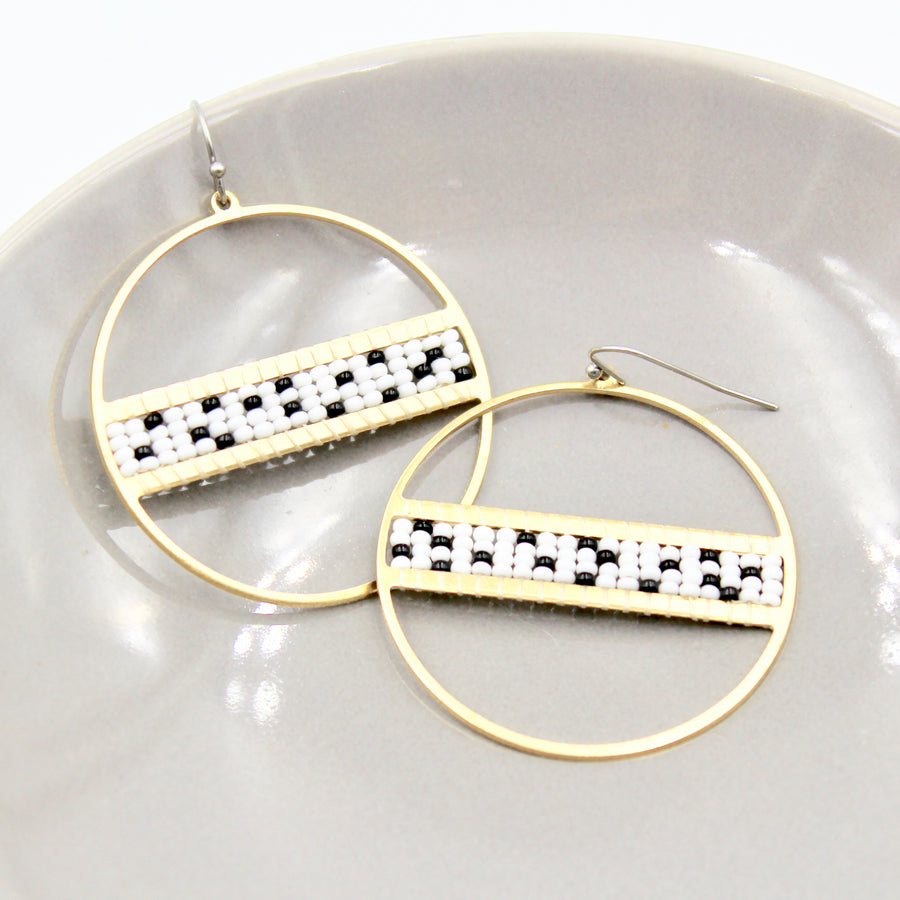 Aubrey Earrings - Woven Seed Beads