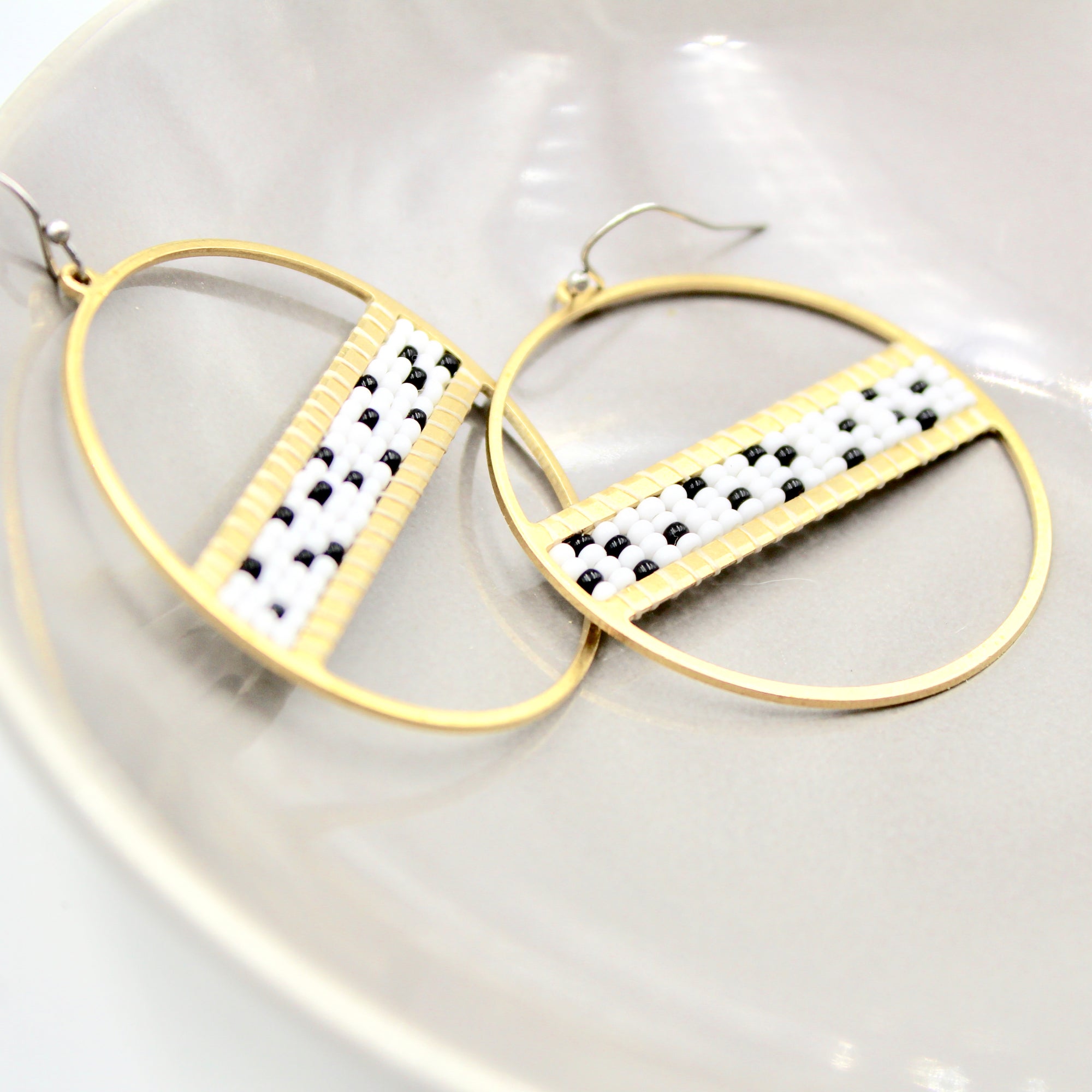 Aubrey Earrings - Woven Seed Beads