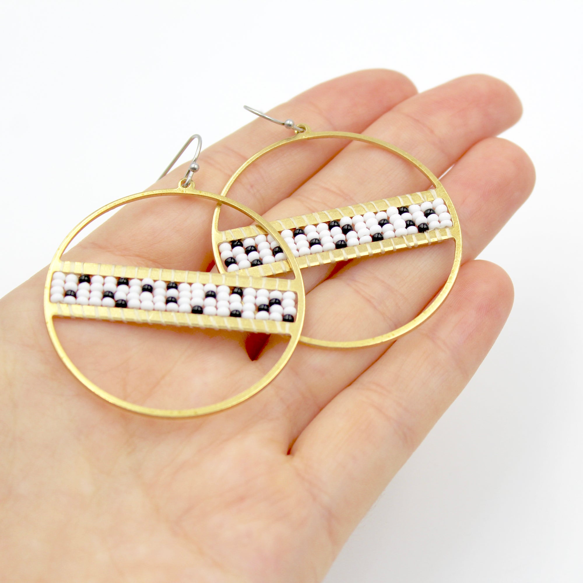 Aubrey Earrings - Woven Seed Beads