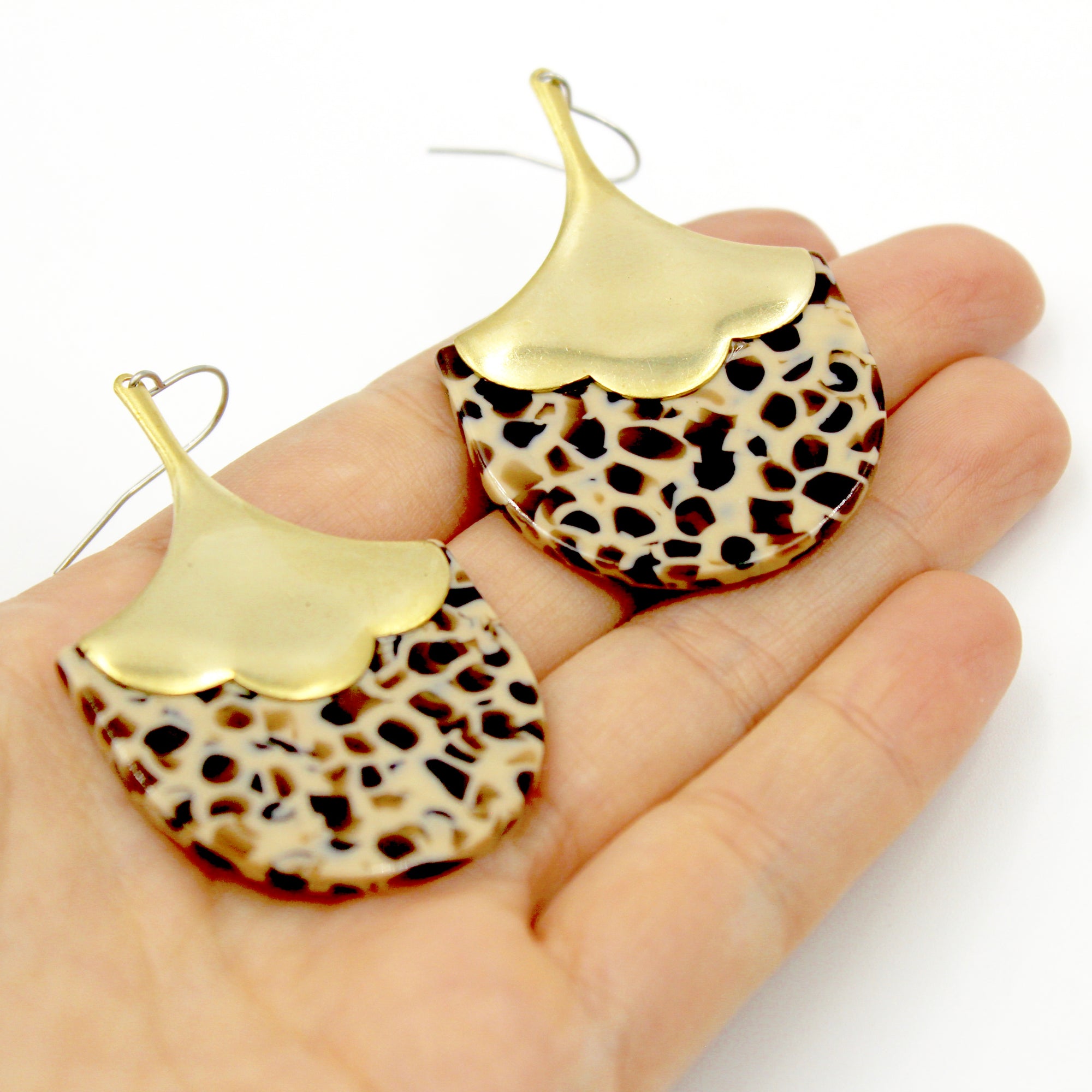 Petal Drop Earrings (Brown)