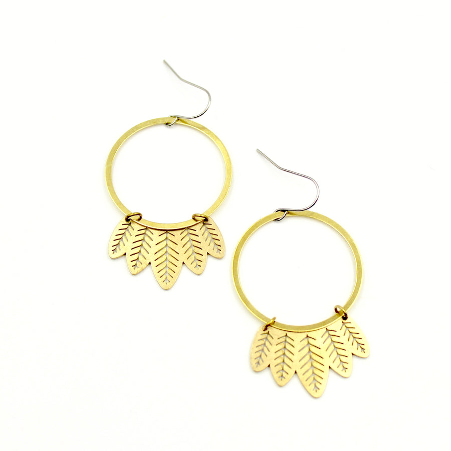 Leafy Hoop Earrings