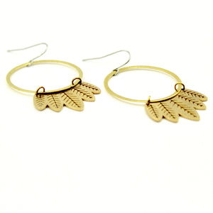 Leafy Hoop Earrings