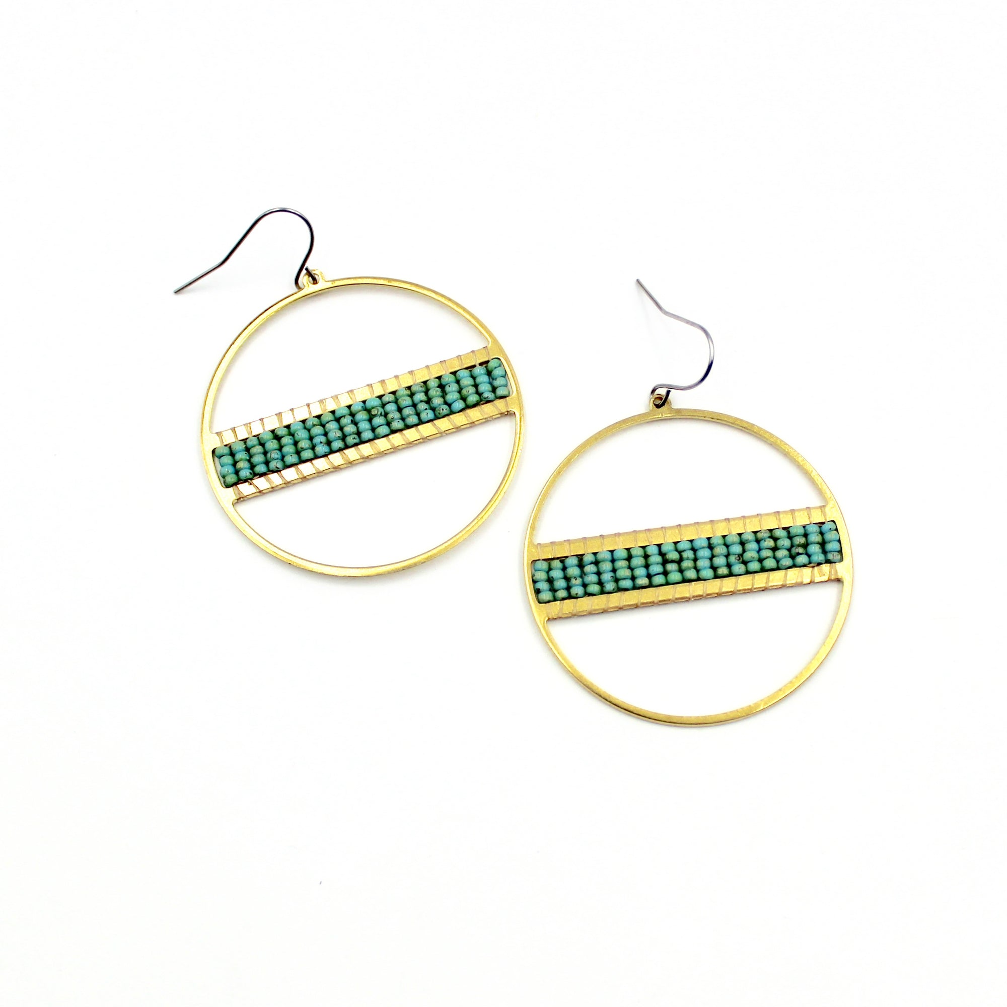 Ashleigh Earrings - Woven Seed Beads