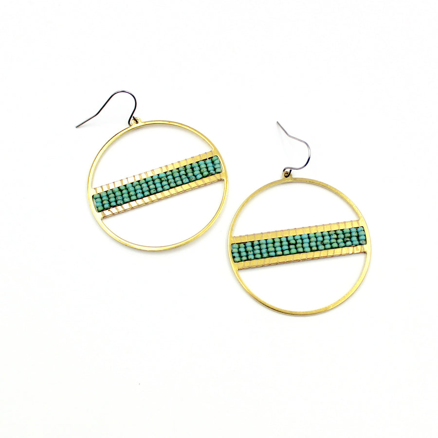 Ashleigh Earrings - Woven Seed Beads