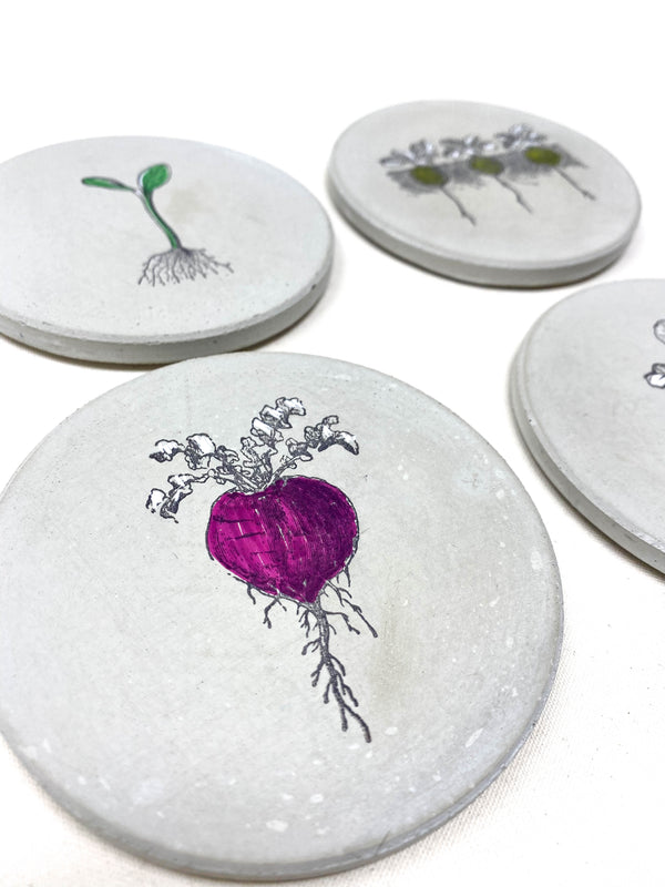 Garden Party Concrete Coasters