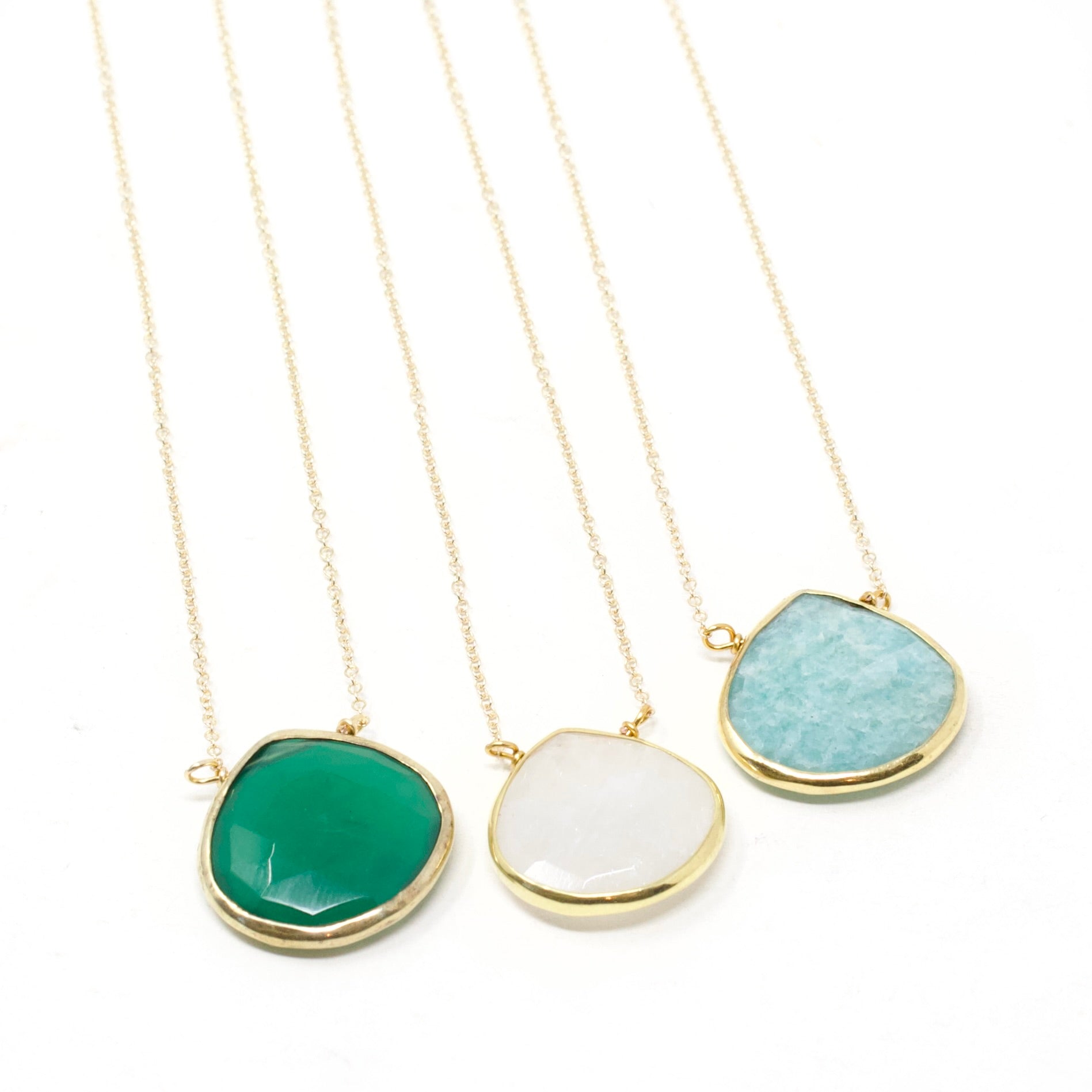 Gemstone Bezel Necklaces - XL