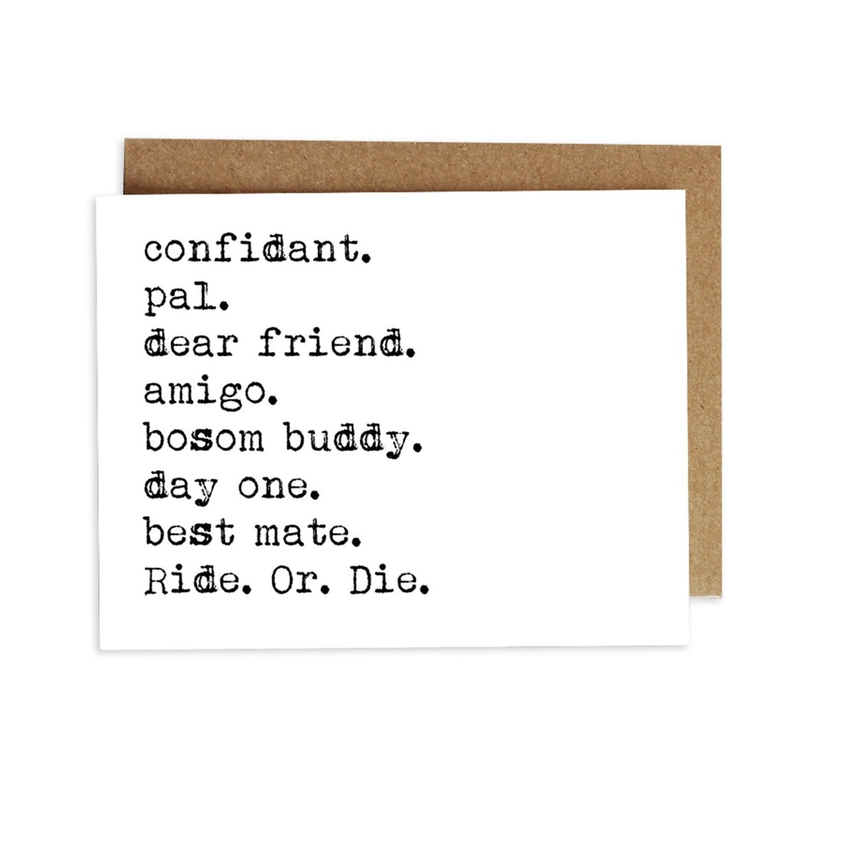 Card - Confidant. True Friend.