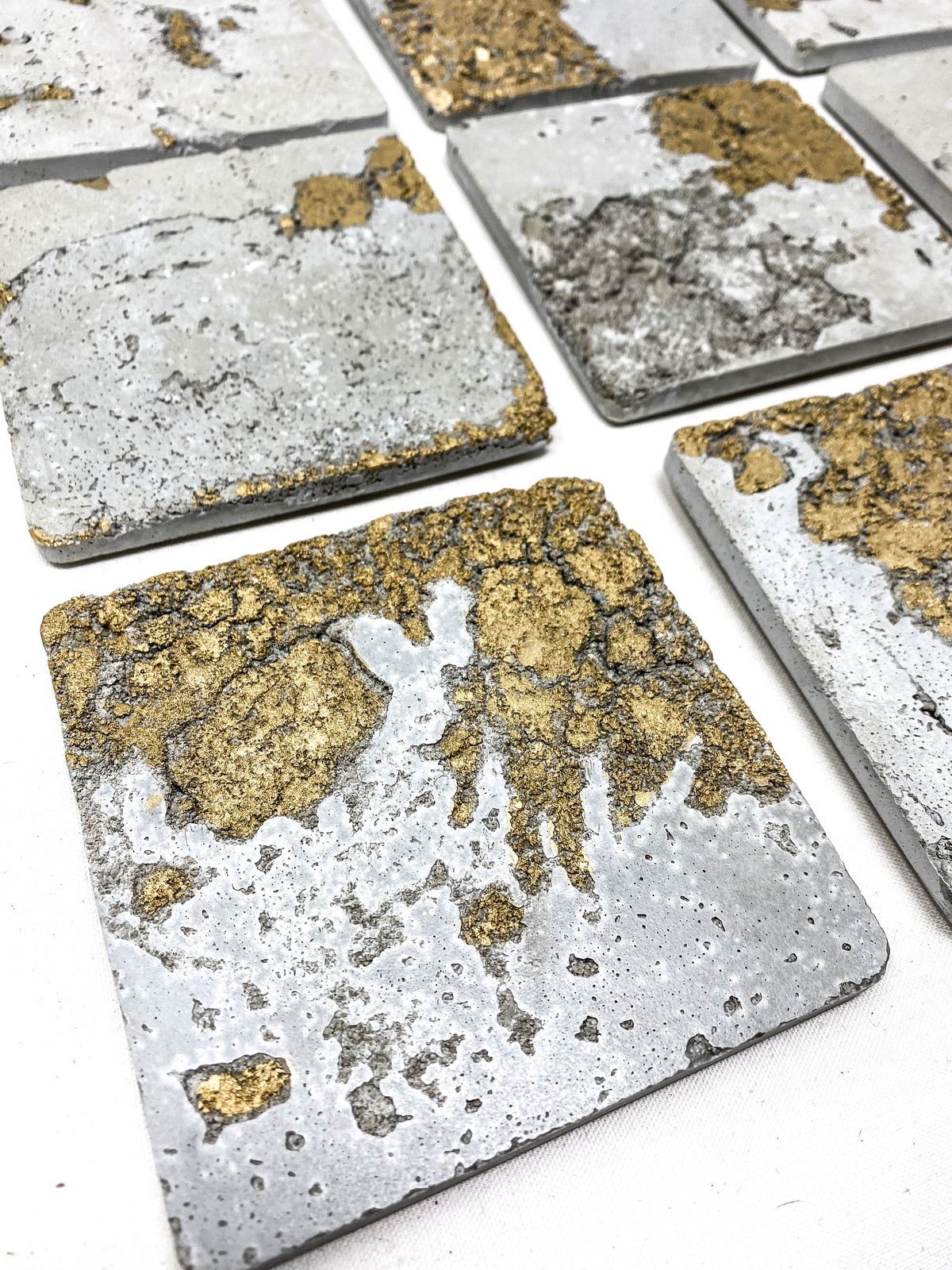 Gold Leaf Concrete Coasters (Single)