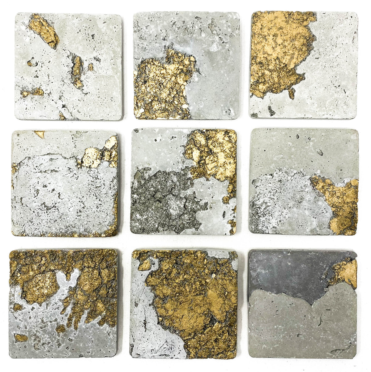 Gold Leaf Concrete Coasters (Single)