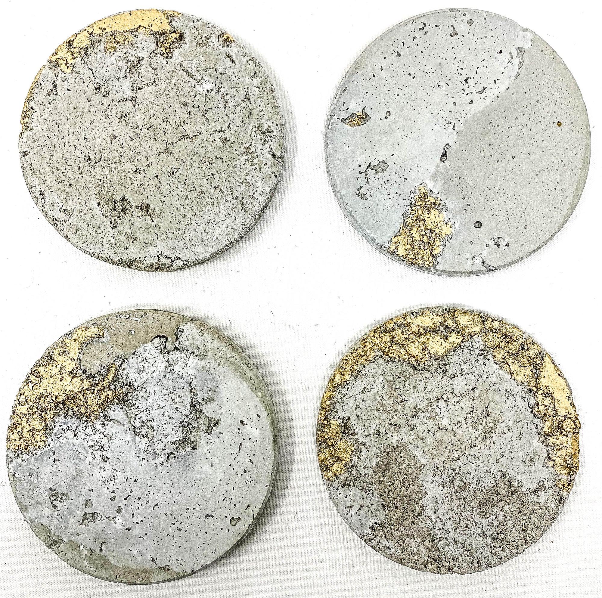 Gold Leaf Concrete Coaster Set