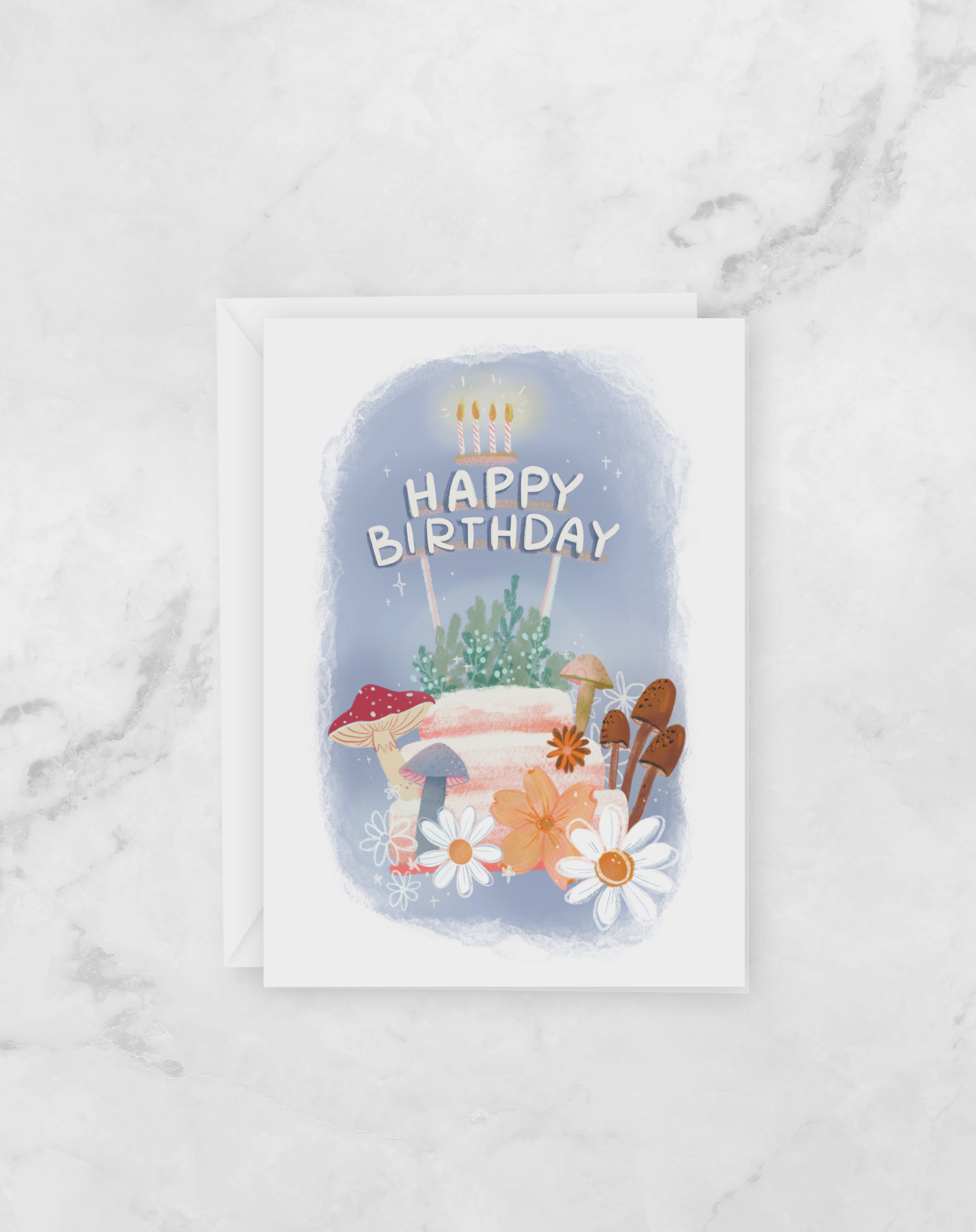 Greeting Card - Happy Birthday - Peach or Plum