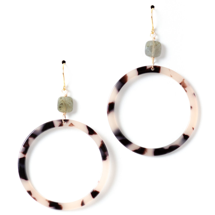 Hoop Acrylic Earrings - Blonde Tortoise