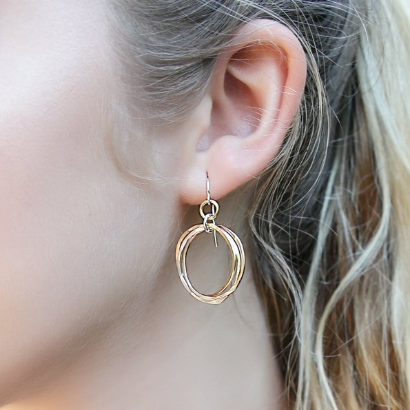 Large Trio Earrings - Mixed Metals