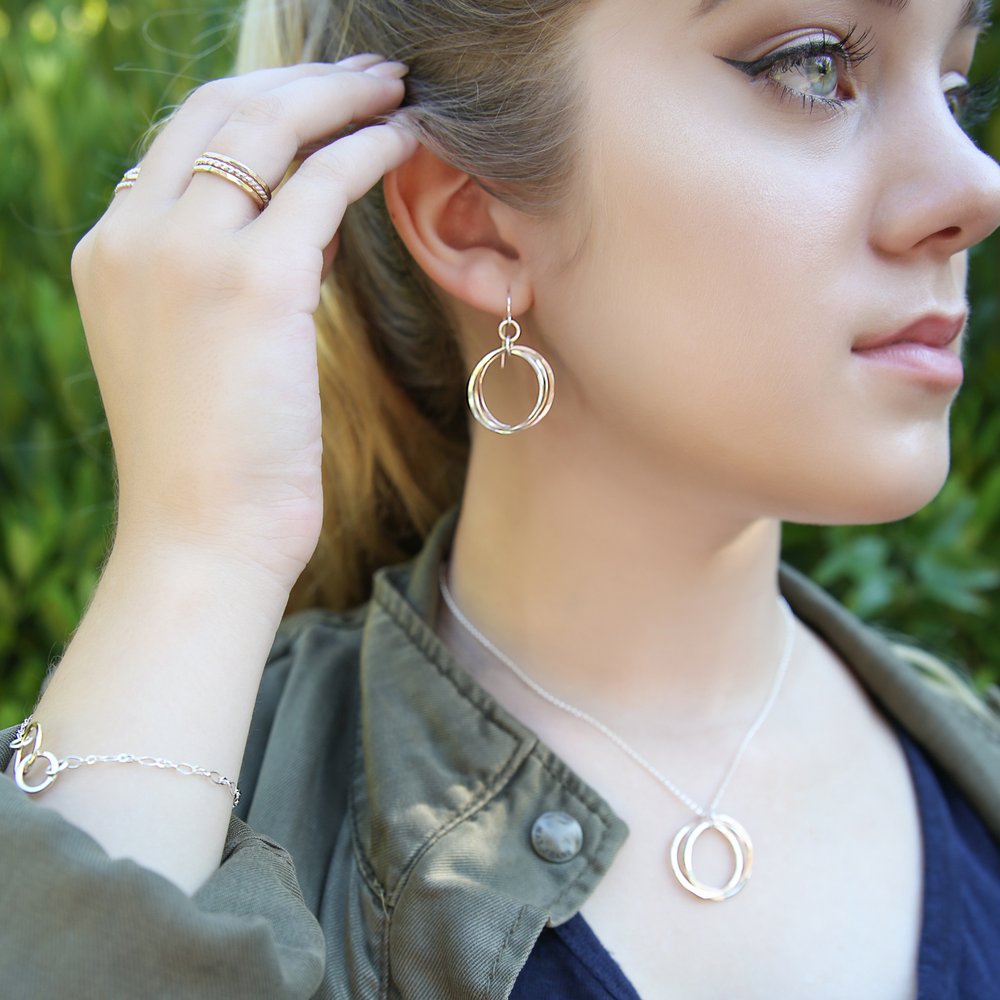 Large Trio Earrings - Mixed Metals