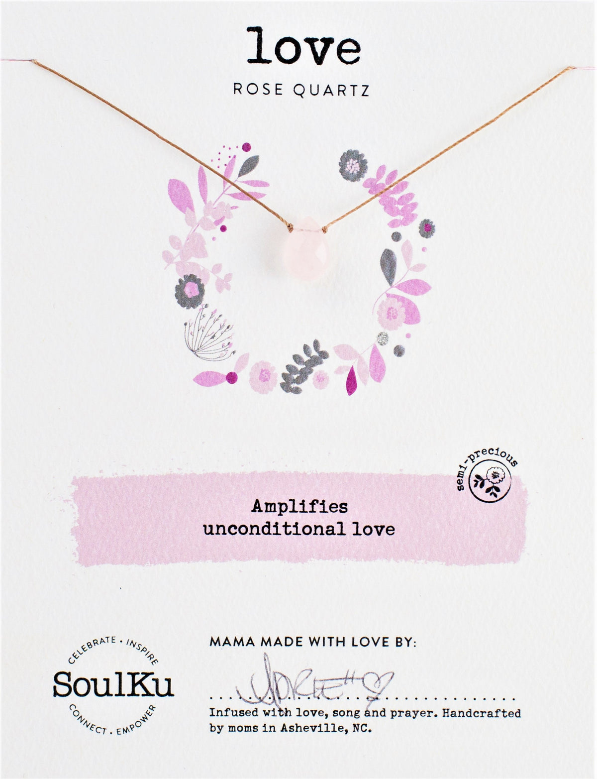 Love Necklace - Rose Quartz