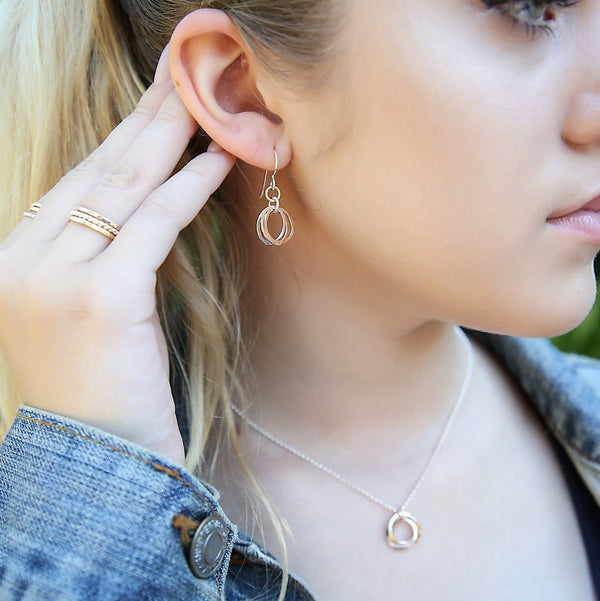 Mini Trio Earrings - Mixed Metals